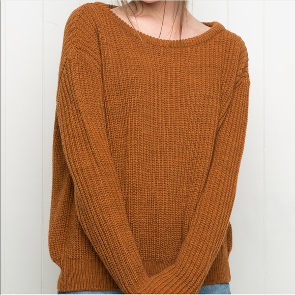 Brandy Melville Sweaters - RARE Brandy Melville brown Ollie knit sweater